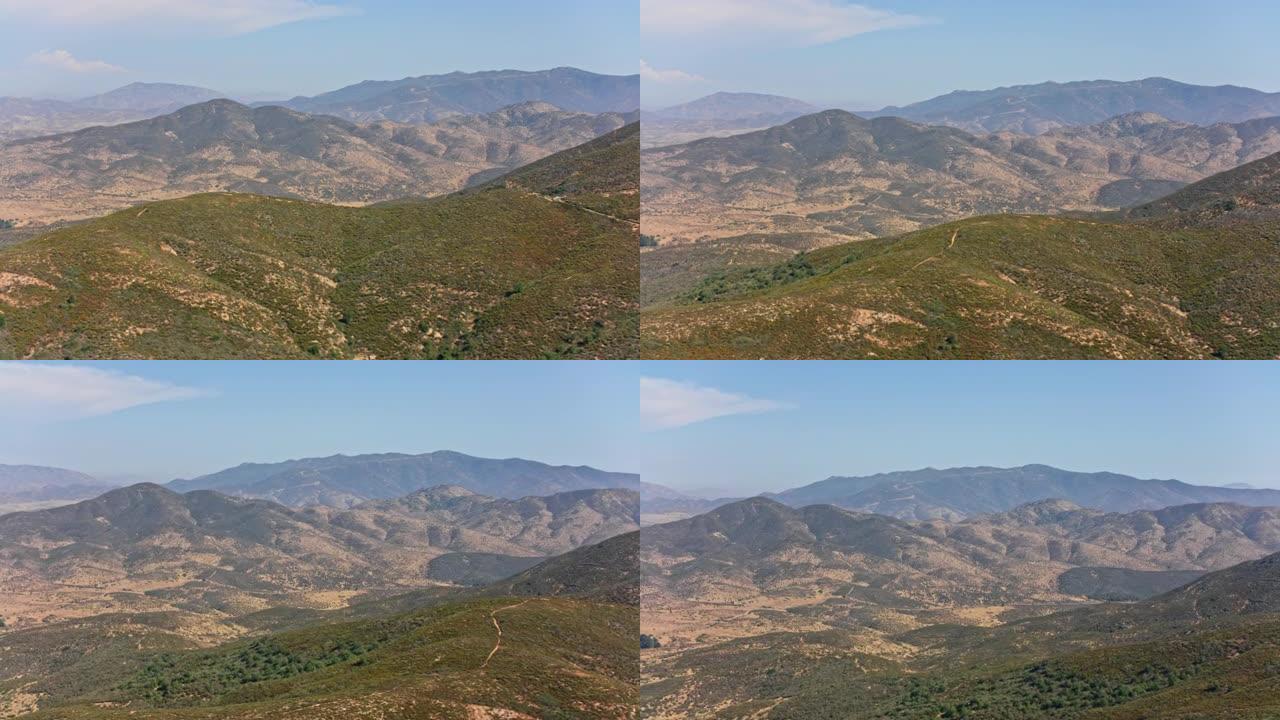 加利福尼亚州圣地亚哥附近的空中丘陵和山脉