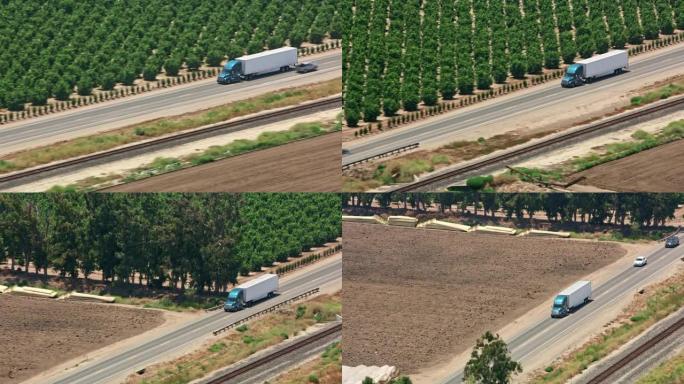 加利福尼亚州文图拉的农田空中道路