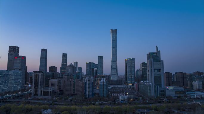 北京CBD国贸中国尊日转夜延时