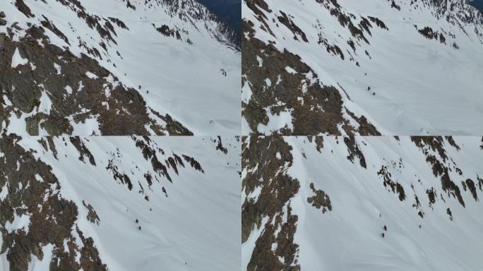 空中无人机拍摄雪山