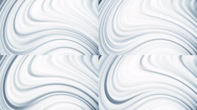 液体波纹的3d白色抽象图案4k无缝循环动画。