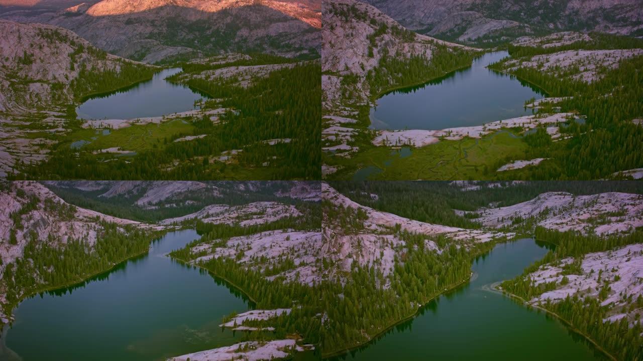 加利福尼亚州优胜美地国家公园空中下大教堂湖