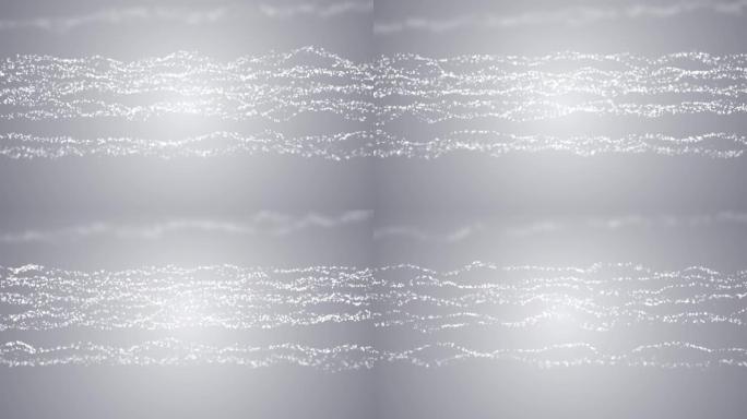 抽象几何白色和灰色金属丝网波背景。
