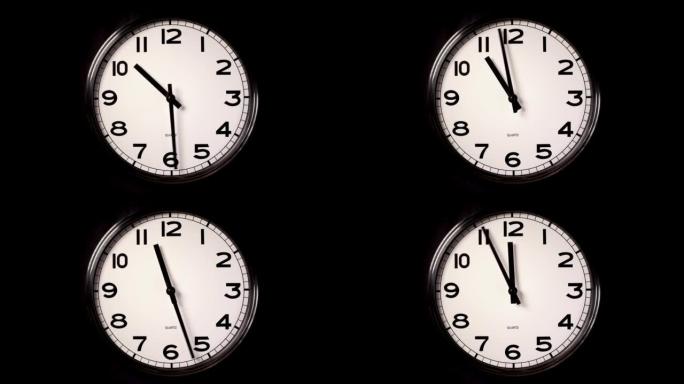 一个无品牌的现代时钟，延时2小时至12小时