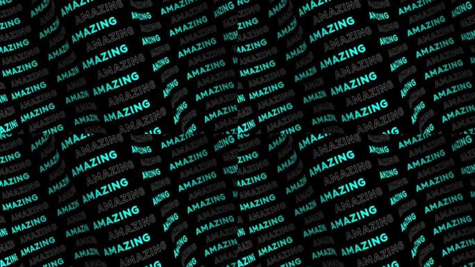 Amazing cyan promo text flow on the wave animation