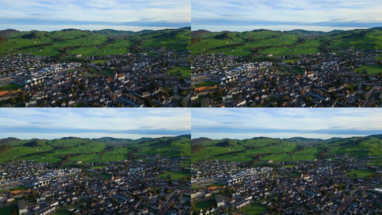 瑞士阿彭策尔市鸟瞰图