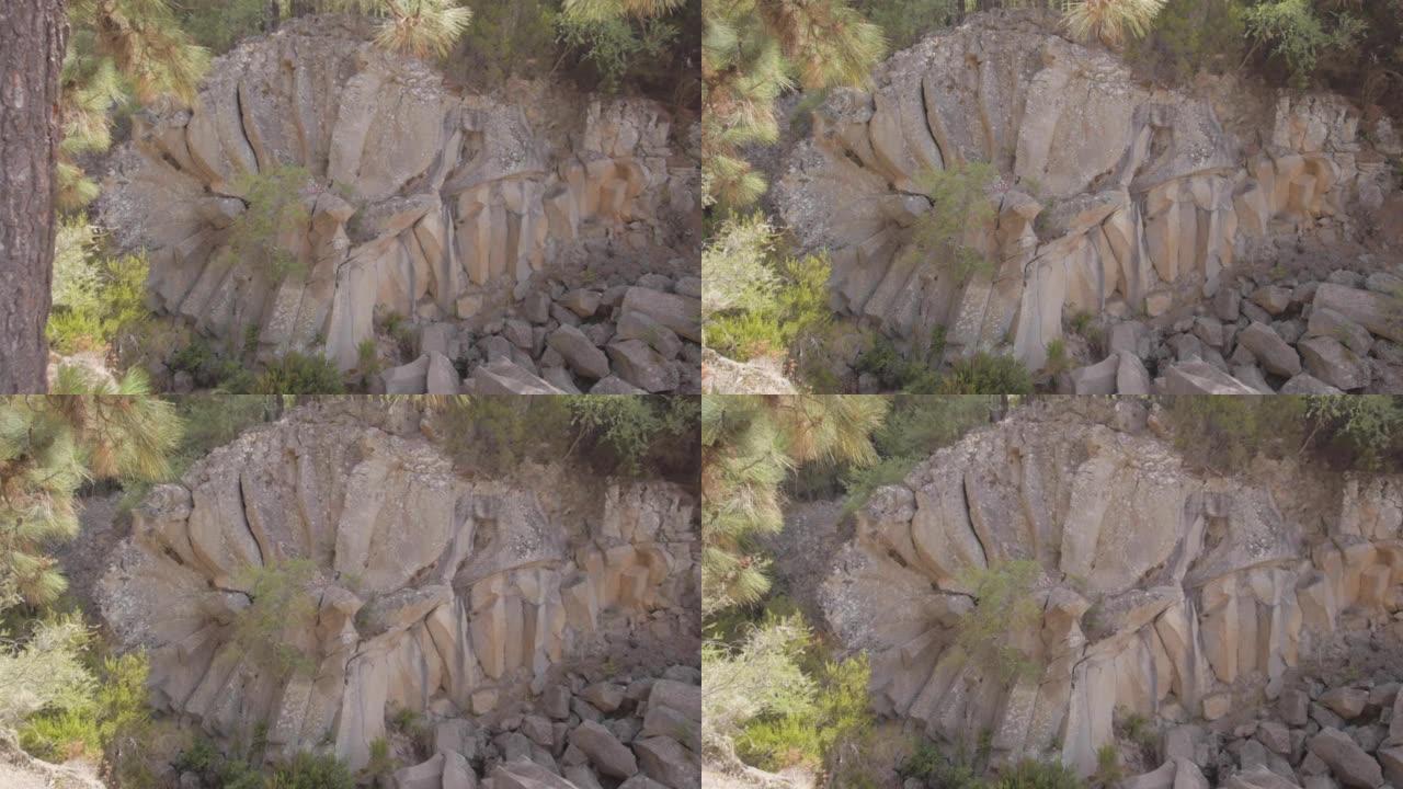 沙漠中独特岩层的细节拍摄