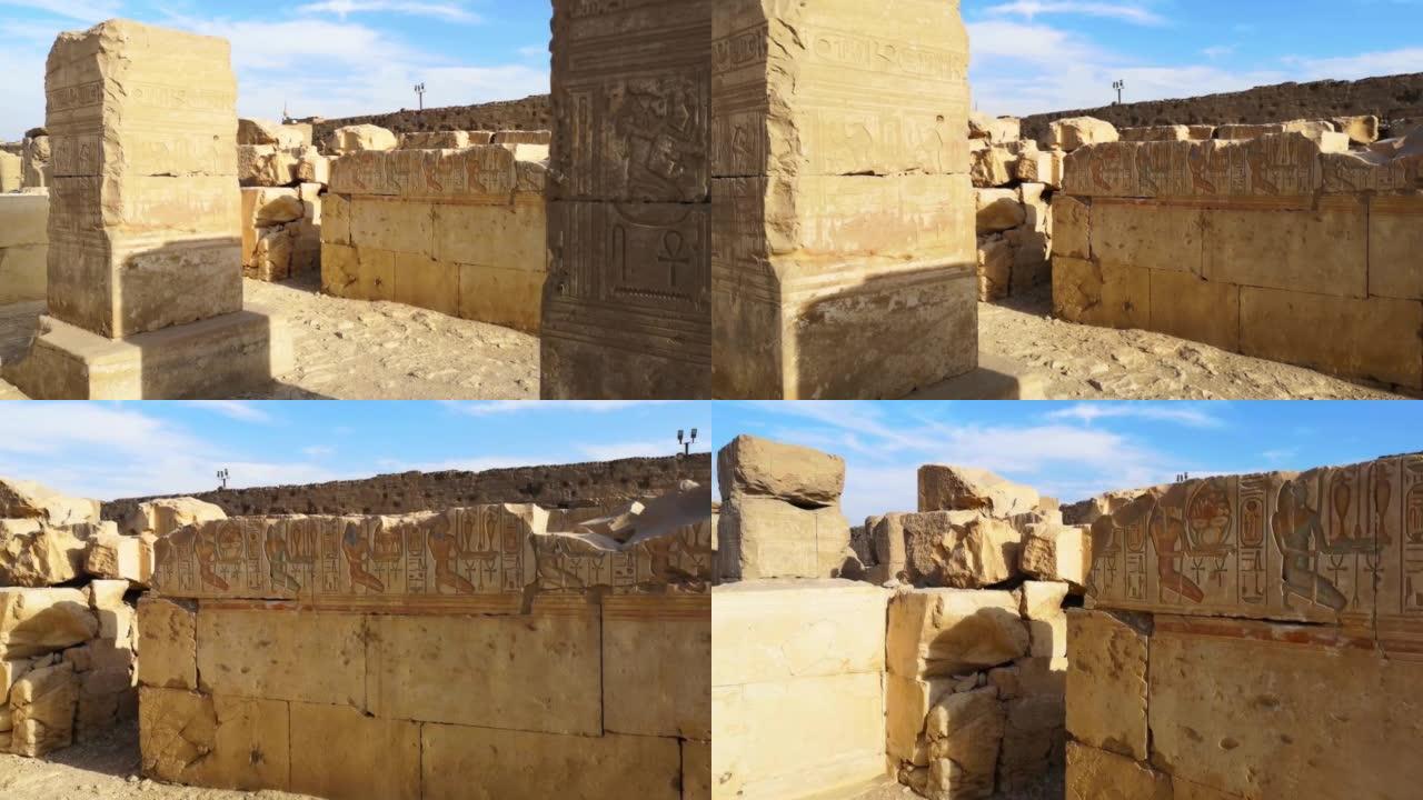 埃及阿拜多斯的拉美西斯二世神庙。拉美西斯·梅里-阿蒙之家，献给埃及的奥西里斯