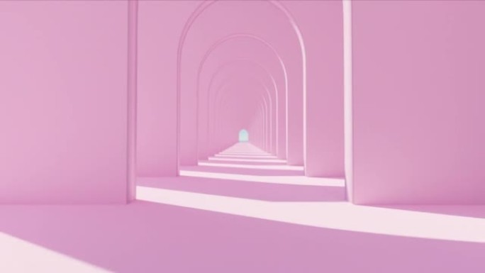 拱形隧道硬光影动画循环。