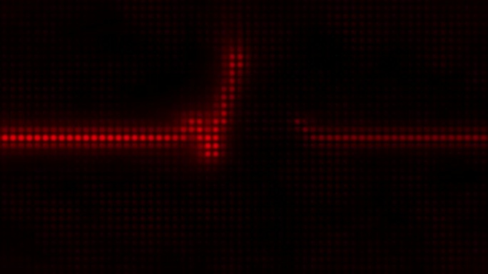黑色背景上的动画红光声波效果隔离。