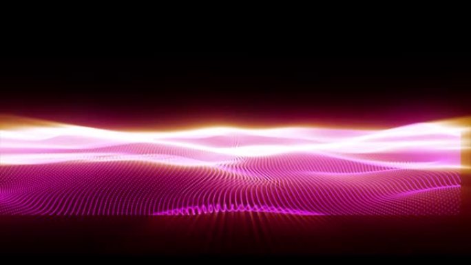紫色trapcode mir波流数字抽象背景孤立在黑色背景