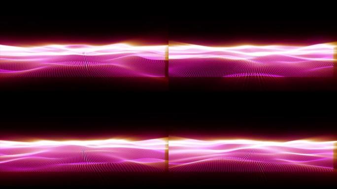紫色trapcode mir波流数字抽象背景孤立在黑色背景