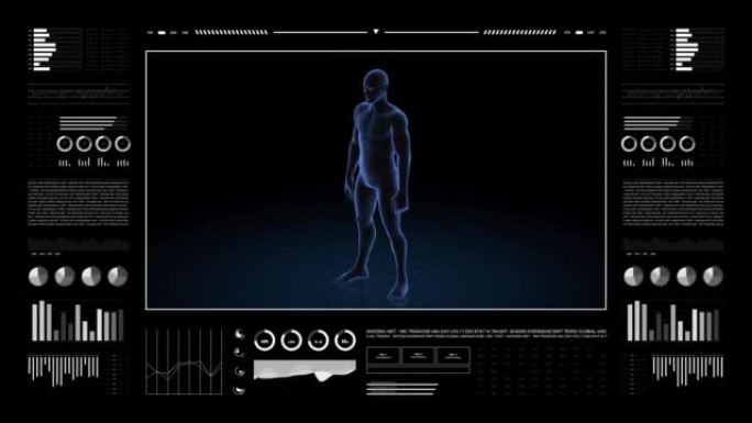 有生殖器病理学的人。男孩的3d身体。男性人体结构的旋转动画和特写。