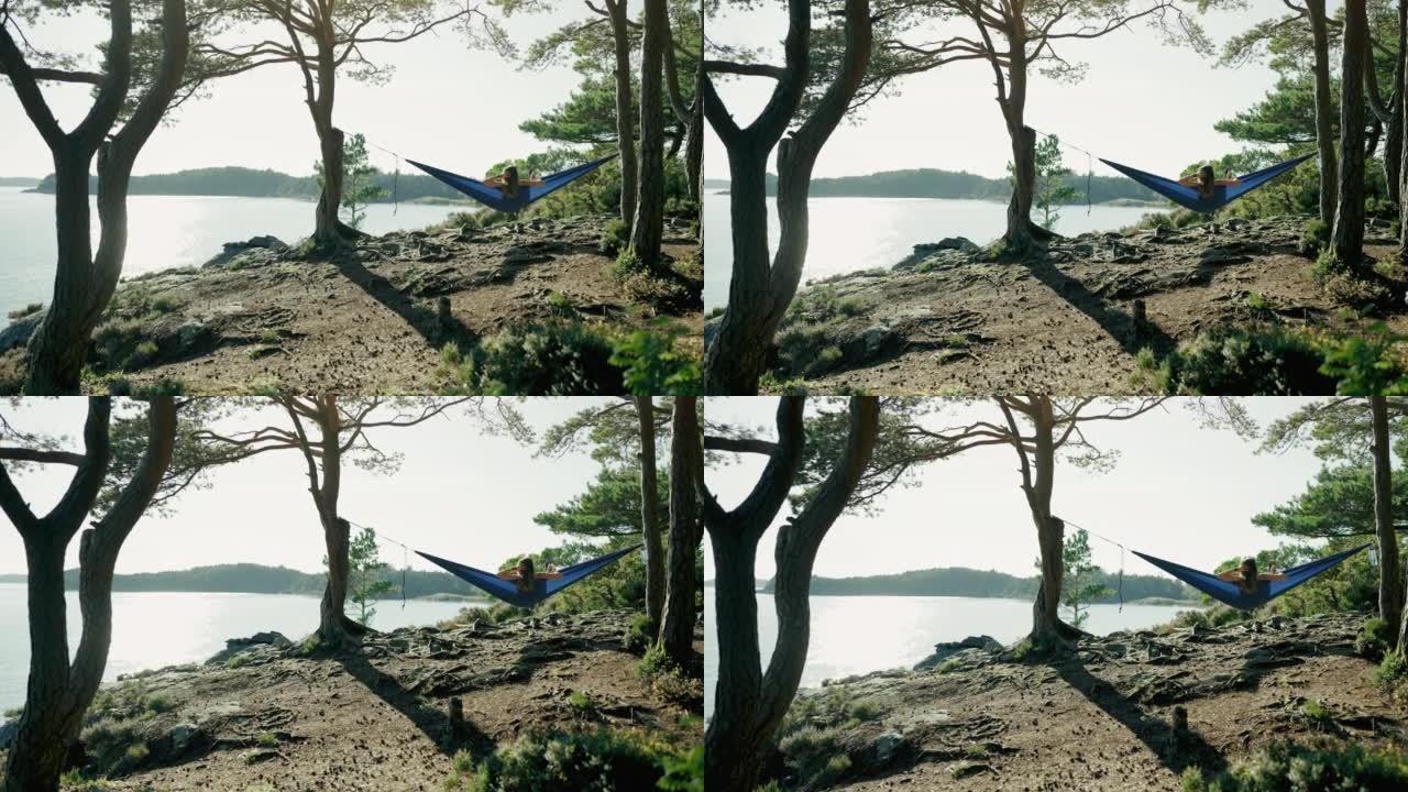 挪威的户外冒险: 吊床在大自然中放松