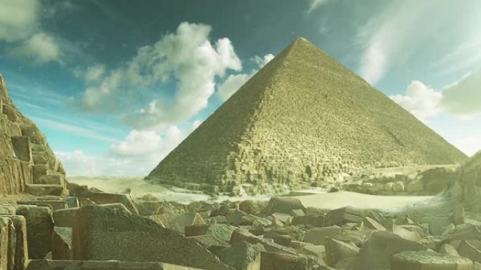 沙尘暴中的金字塔