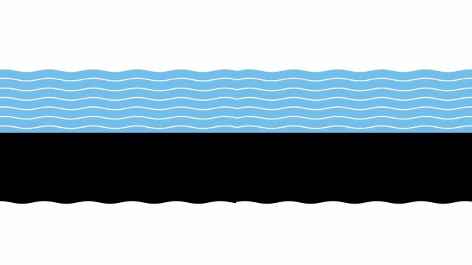 水波动画。海洋、海洋或河流概念。阿尔法·香奈儿。4K