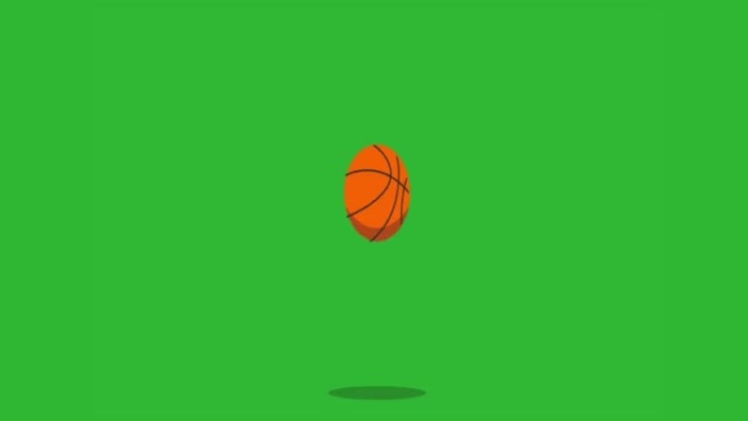 扁平设计风格的弹跳篮球。无缝循环运动球运动图形动画。