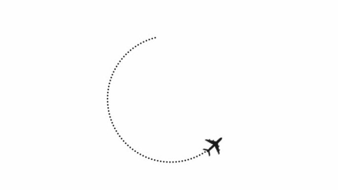 飞机飞行路线的飞机圆形线路径。