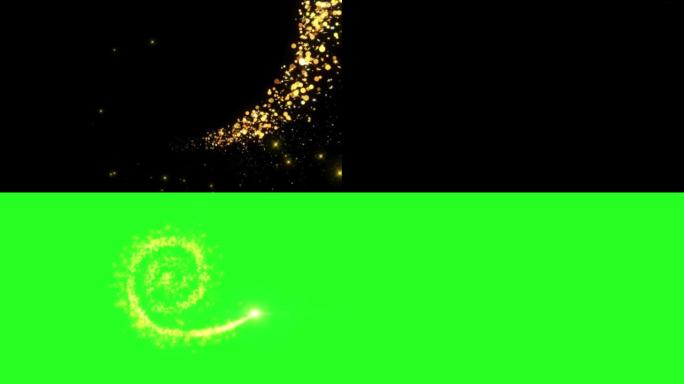 金光闪闪的圆与闪烁粒子动画。