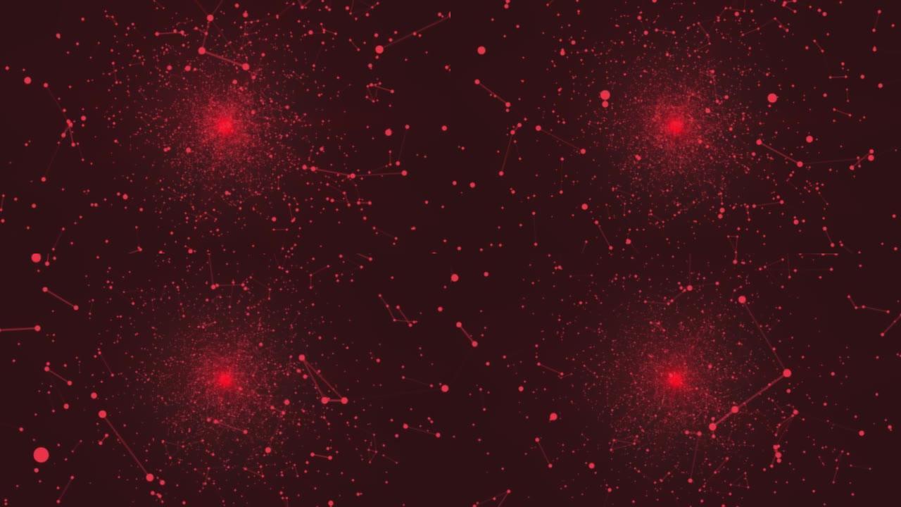 抽象技术和科学背景-外层空间-红色背景