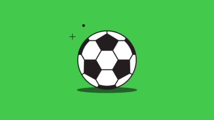 简单的动画与滚动欧洲足球 (足球) 球在平面设计风格。无缝循环运动球运动图形