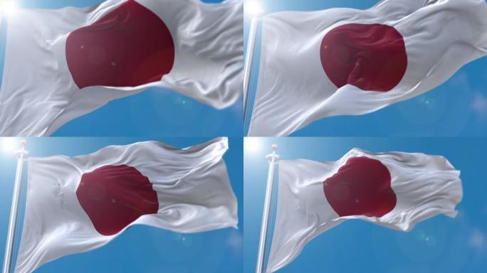 风中飘扬的日本国旗