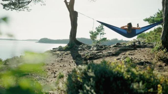挪威的户外冒险: 吊床在大自然中放松