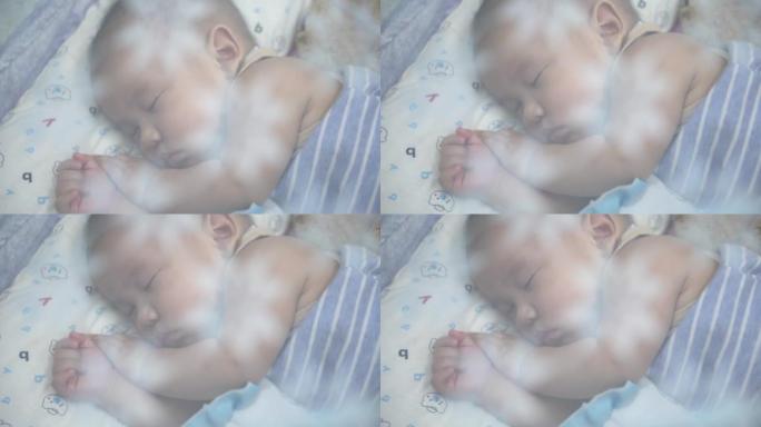 新生儿睡觉时蚊帐哄睡小婴儿新生儿