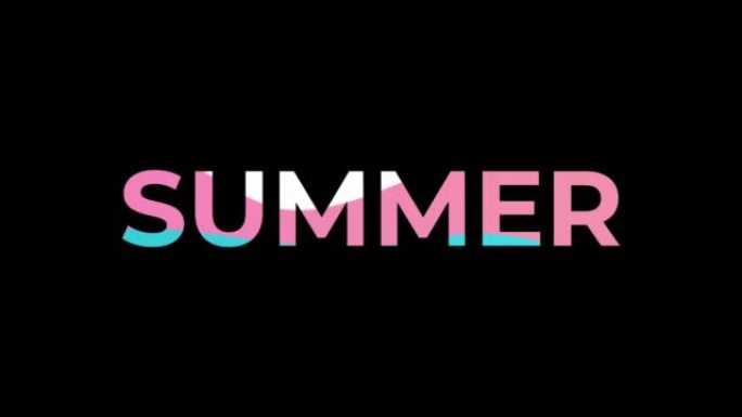 动画夏天的颜色是蓝色和粉红色。夏季移动背景。