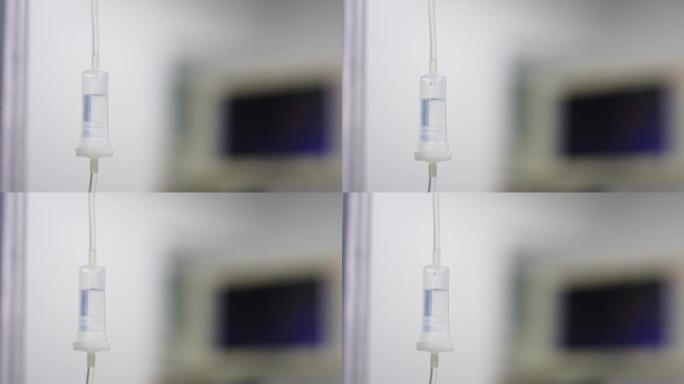 Medicines drip in the drop counter. Surgery room e