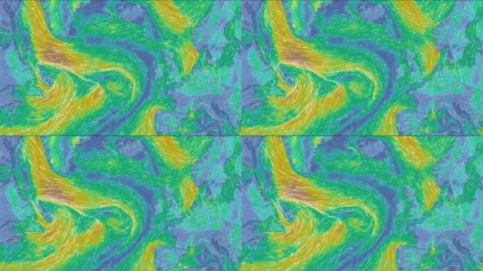 风向图。海洋、海洋和大陆