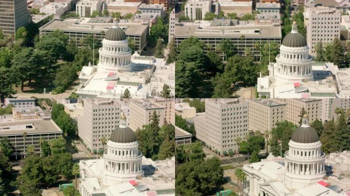 美国萨克拉门托加利福尼亚州议会大厦上方的天线