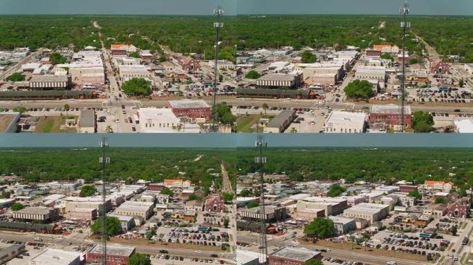 佛罗里达州阿卡迪亚市中心的空中建立镜头