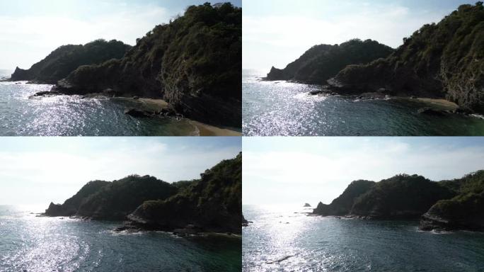 海岸线和太平洋冲浪的空中风景