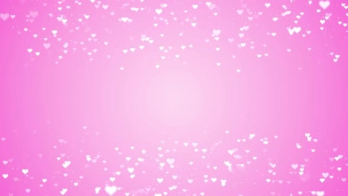 情人节粉红动画心问候爱心。博克的节日，