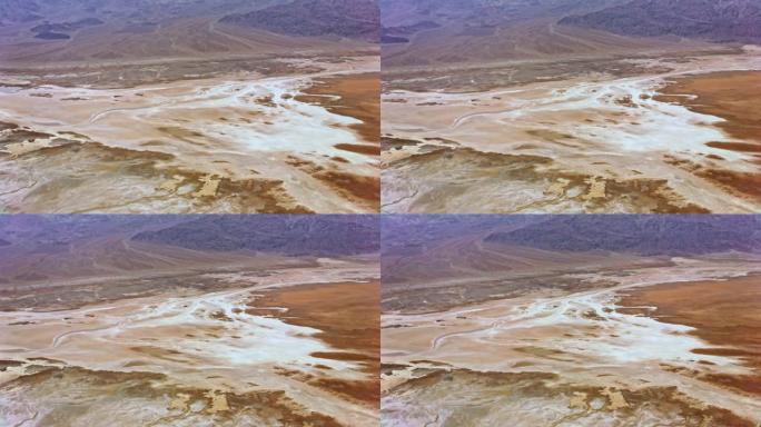 美国加利福尼亚州死亡谷的空中广阔盐滩
