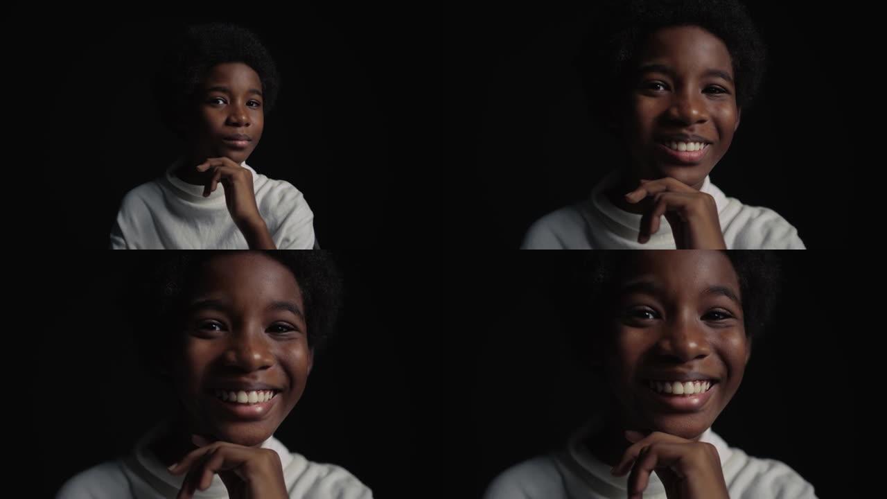 非裔美国男孩肖像