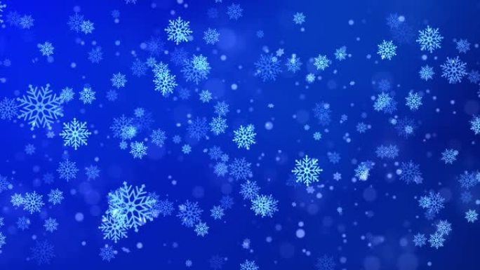 美丽发光闪烁的散景和降雪之星彩色粒子循环背景