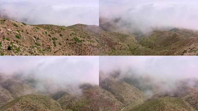 美国加利福尼亚州的空中雾山