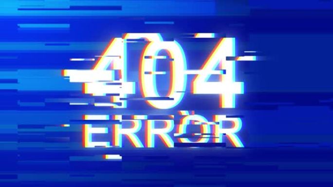 错误404动画在毛刺旧屏幕显示动画。