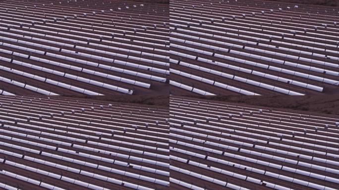 抛物线槽式太阳能发电厂的镜子排
