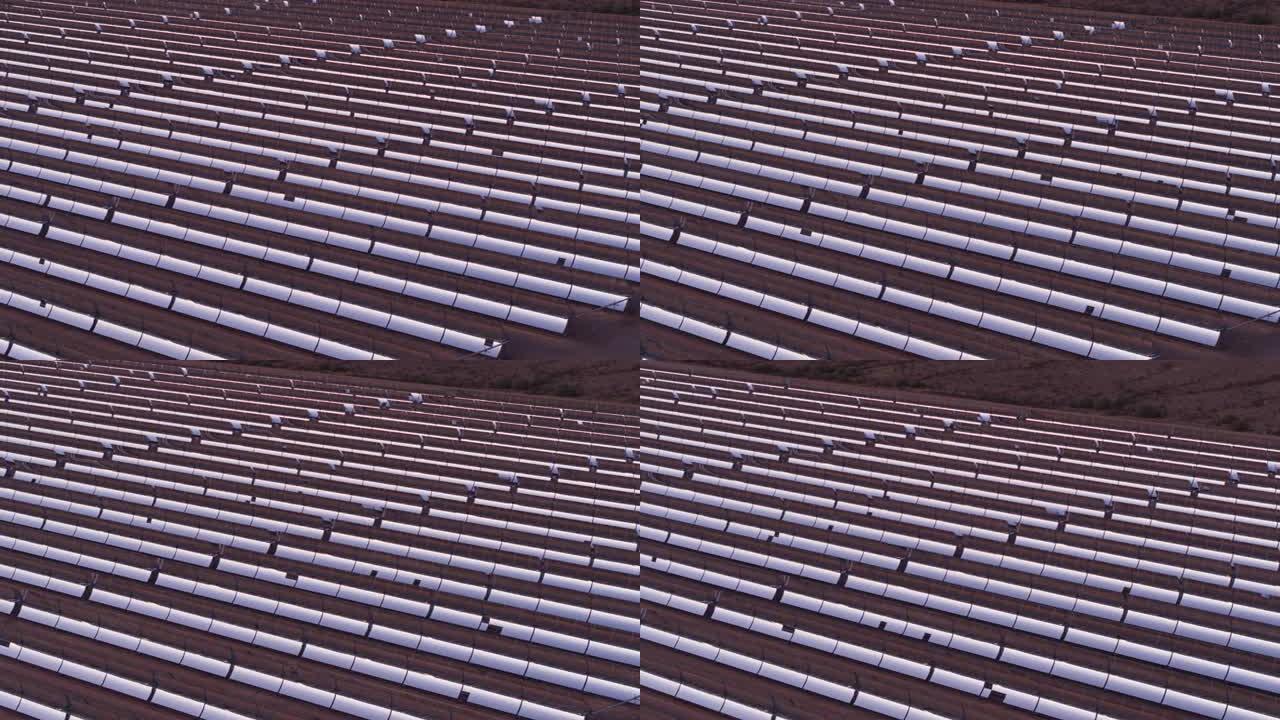 抛物线槽式太阳能发电厂的镜子排
