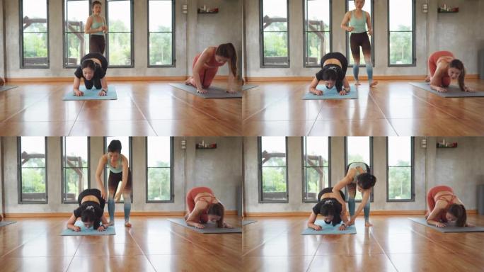 东南亚人在家庭工作室练习瑜伽练习