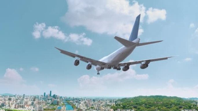 飞机在台湾高雄起降。飞机的概念