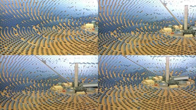 航空镜像定日镜将阳光聚集在内华达州托诺帕附近的新月沙丘太阳能上