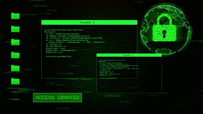 在计算机屏幕上输入密码的系统登录动画，屏幕上显示访问授权消息，