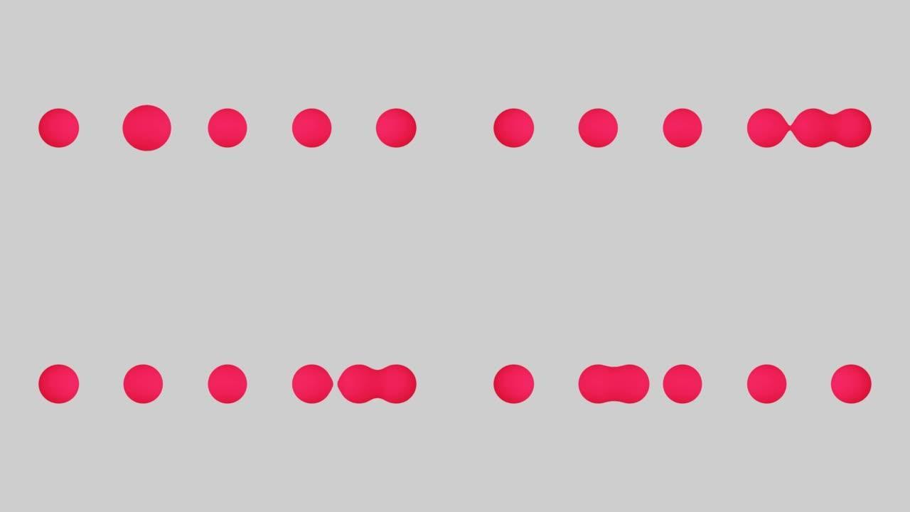 红点加载动画。从移动圆圈创建的抽象加载条。4K