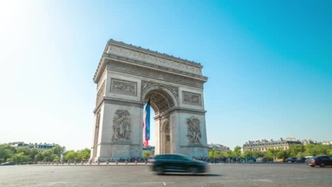 4k时间流逝: 巴黎凯旋门的交通时间流逝