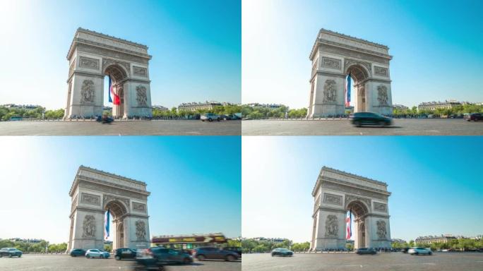 4k时间流逝: 巴黎凯旋门的交通时间流逝