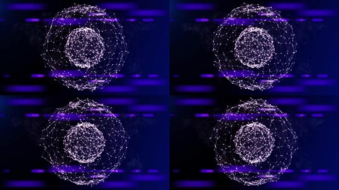 4k循环全球网络连接和数据连接动画。